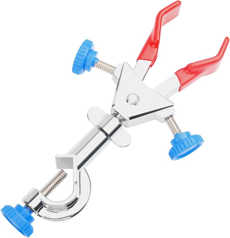 stonylab Mini 2-Prong Swivel Clamp with Boss Head, Compact Dual Adjust Multipurpose 360 Degree Rubber Coated Swivel Clamp for Lab Accessories, 70 mm - Image 1